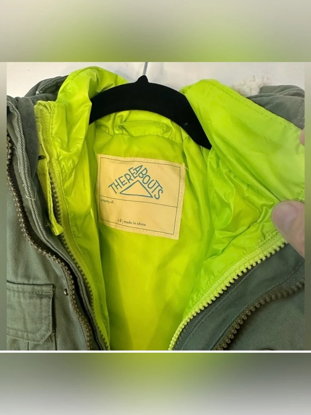 Thereabouts Boys Clover/Neon Green 3-1 Parka/Vest Combo Jacket NWT Size XXS4/5